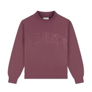 PARKE Tonal Collection Monochrome Varsity Mockneck - Color Eggplant - Size L/XL